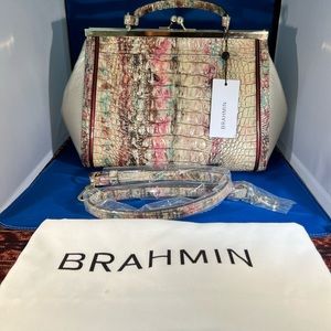 NWT BRAHMIN JULIETTE AMETHYST CELESTINE MELBOURNE w/ shoulder strap & dust bag